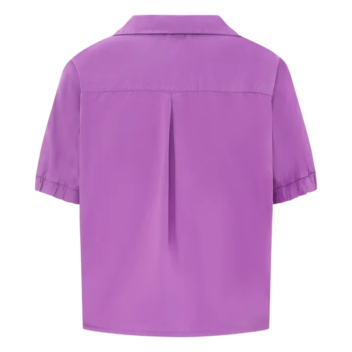 SMALLABLE BASICS Chemise Femme à Manches Courtes en Popeline Organique | Violet