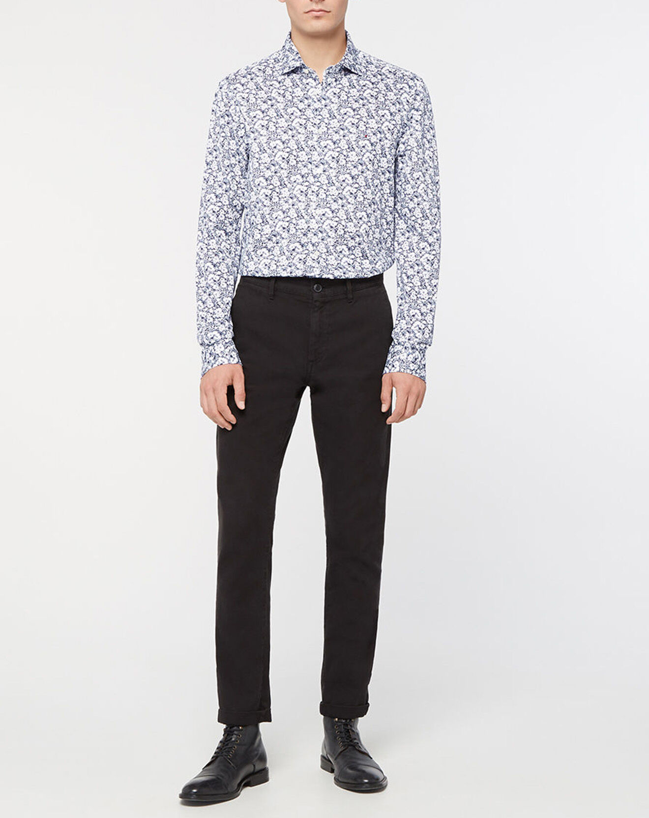 Tommy Hilfiger Chemise Slim à fleurs bleu/blanc
