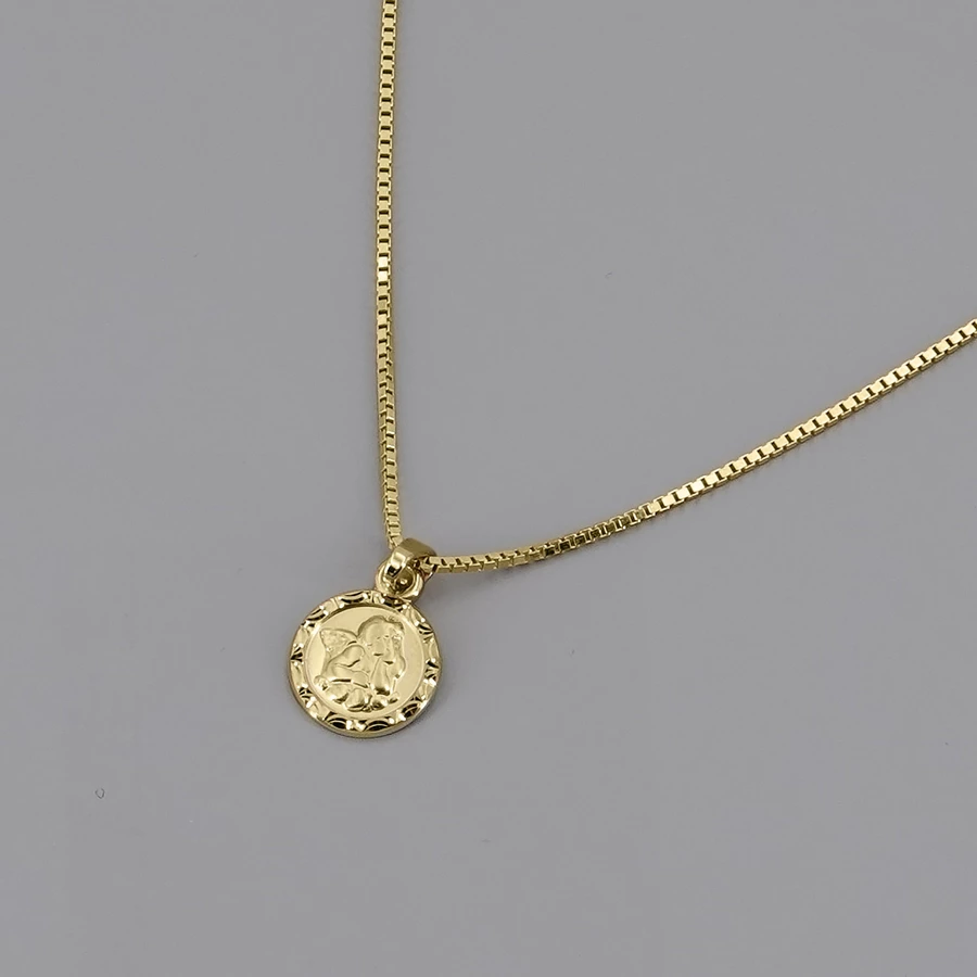 trendor Engel-Anhänger Gold 333 mit vergoldeter Silber-Kette für Kinder gold