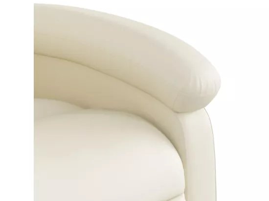 Fauteuil inclinable de massage Crème Similicuir