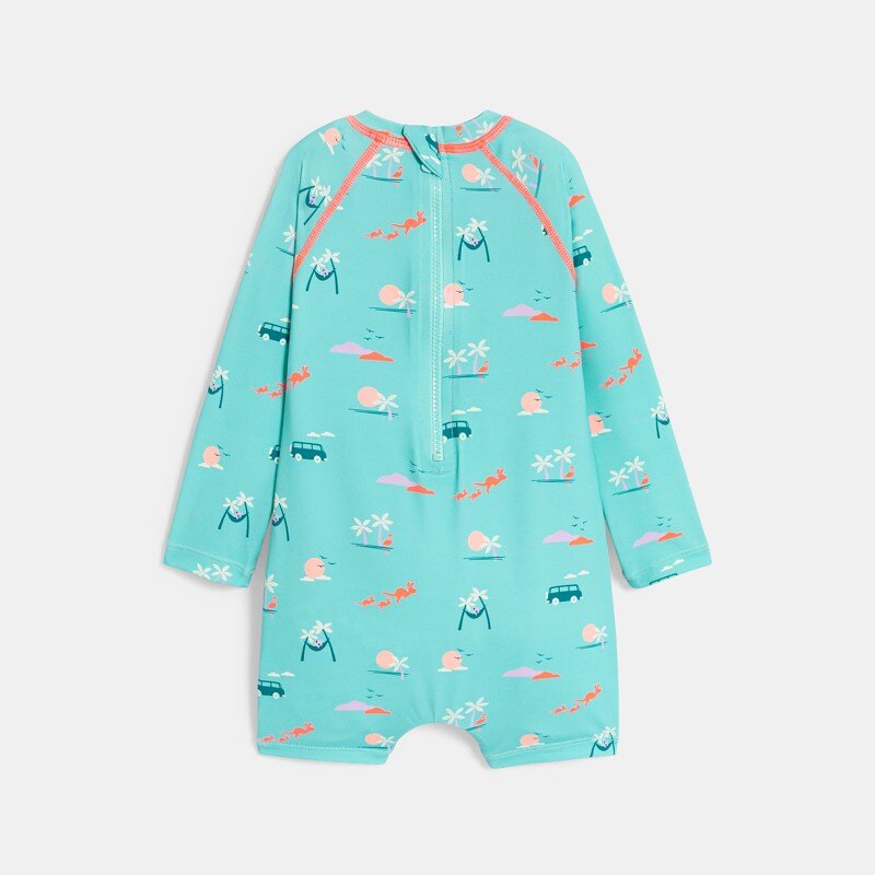 Combinaison courte anti UV bleu bébé garçon Bleu