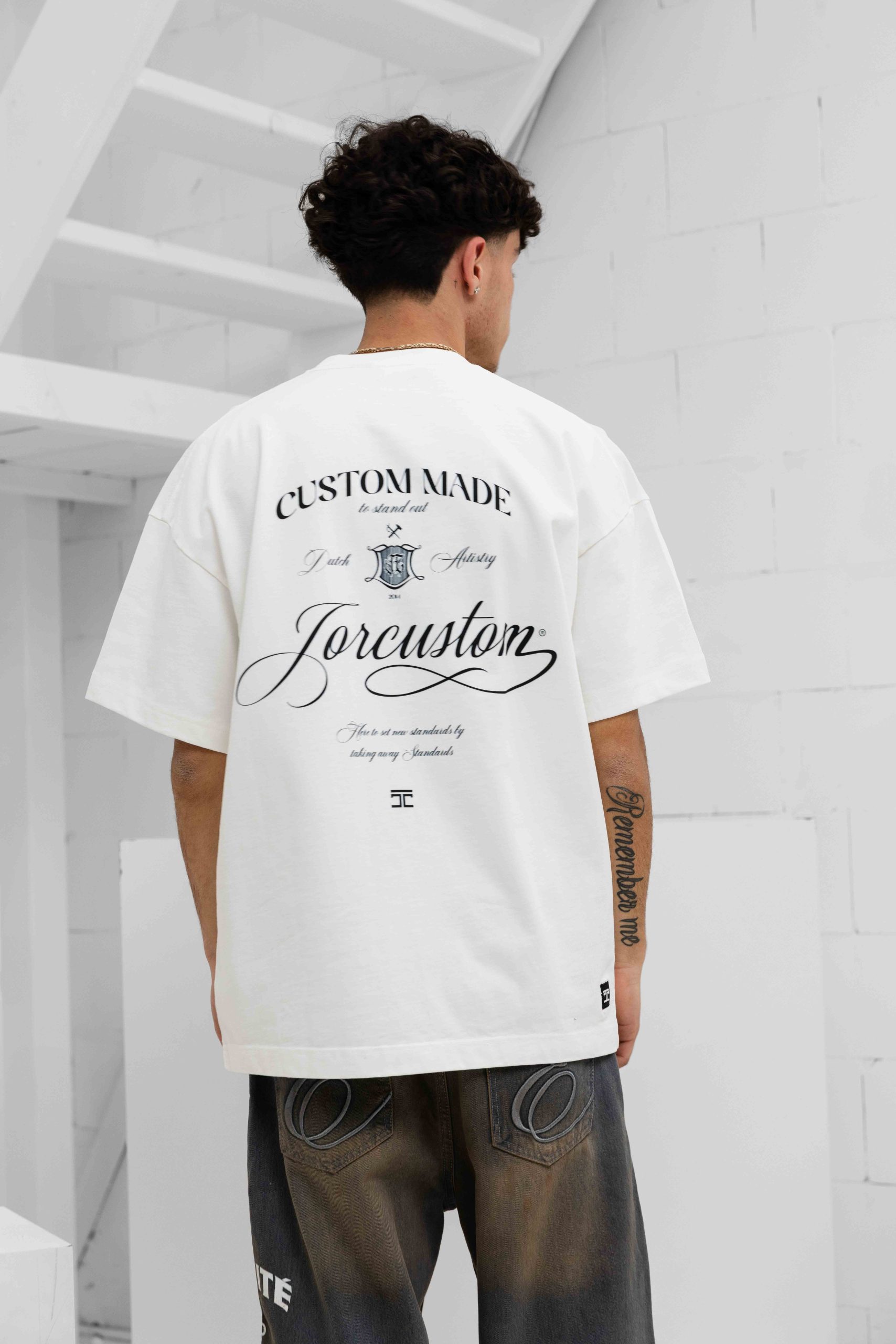 Jorcustom Handscript Loose Fit T-Shirt Heren Wit