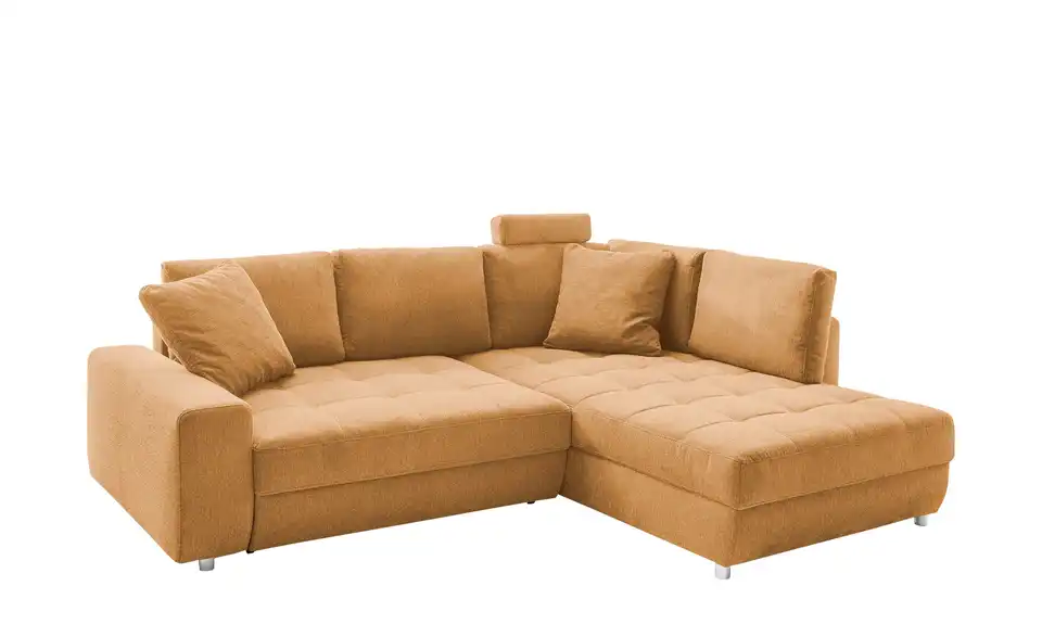 Ecksofa Arissa de Luxe Honiggelb rechts Webstoff