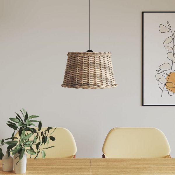 vidaXL Abajur de Teto Ø45x28 cm Vime Castanho