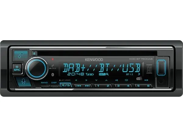 Kenwood KDC-BT760DAB, Sort, 1 DIN, 50 W, 4.0 kanaler, 50 W, CD-R, CD-RW