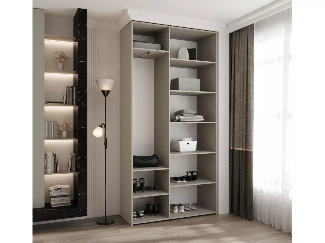 Armoire à portes battantes Como 2 245,5/120/40 3 portes (cachemire/or)