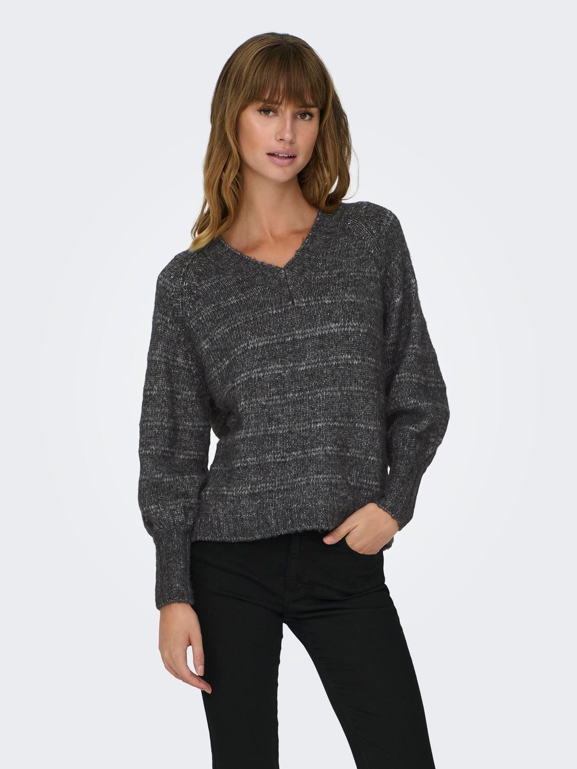 ONLCELINA Strickpullover Dark Grey Melange