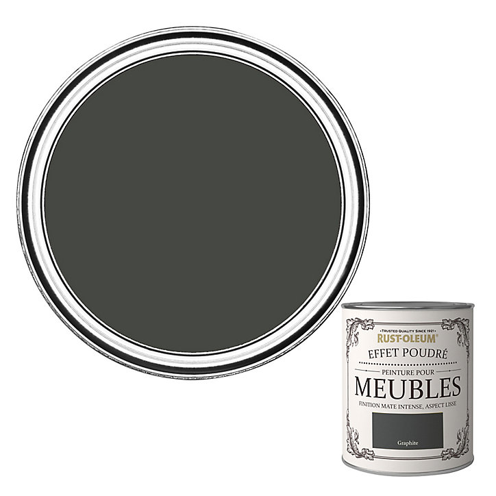 Peinture pour meubles Rust-Oleum graphite effet poudré mat intense 0,75L