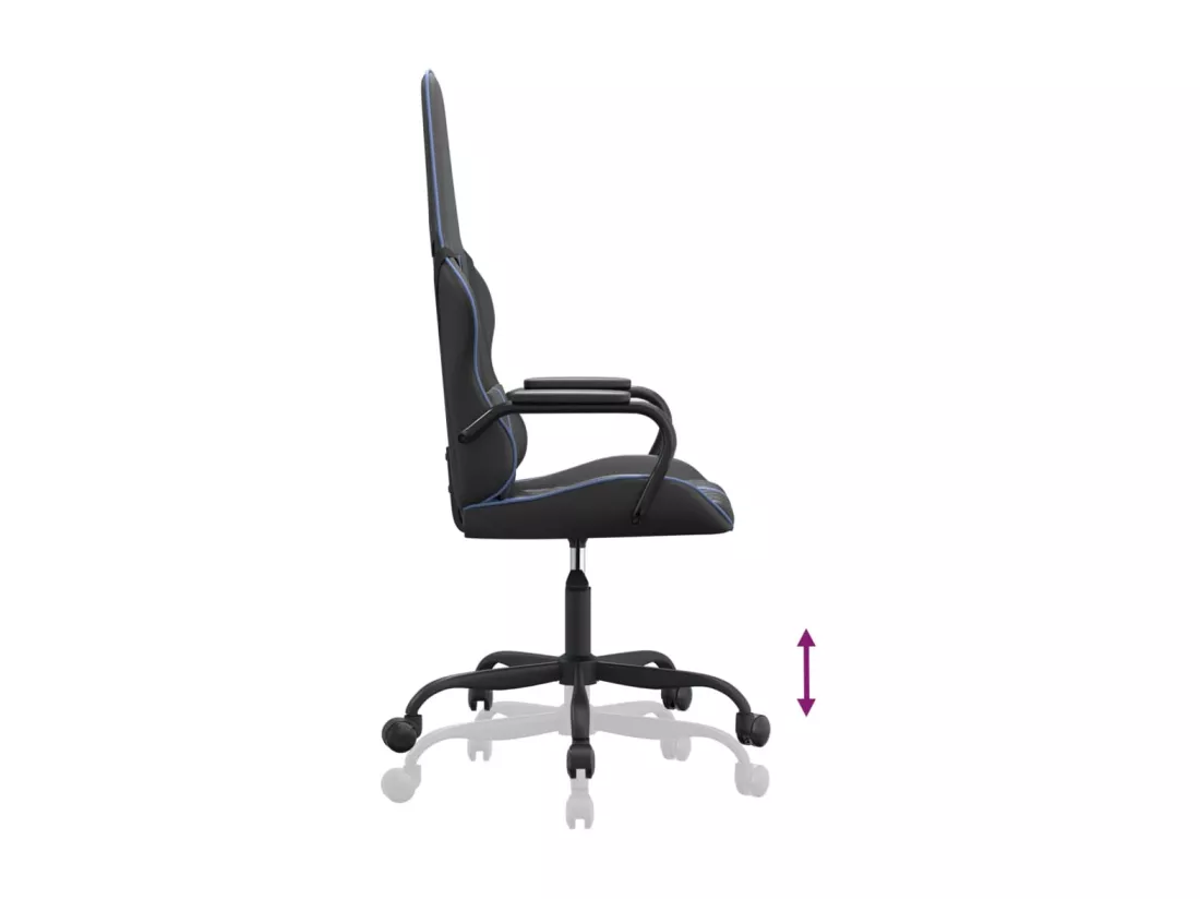Chaise de jeu de massage bleu et noir similicuir
