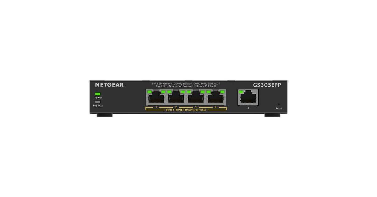 NetgearGS305EPP switch  (Zwart)