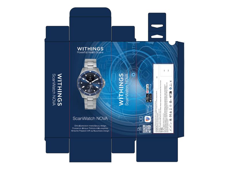 Withings Scanwatch Nova Blau Gesundheitsuhr