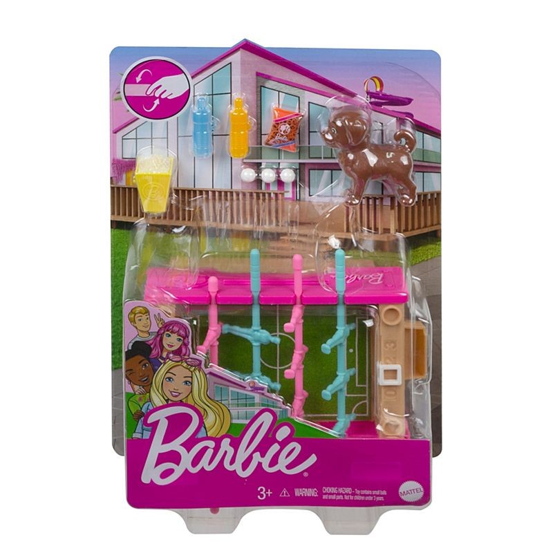 Barbie - Bordfodbold og Kæledyr Mini Legesæt (GRG77)