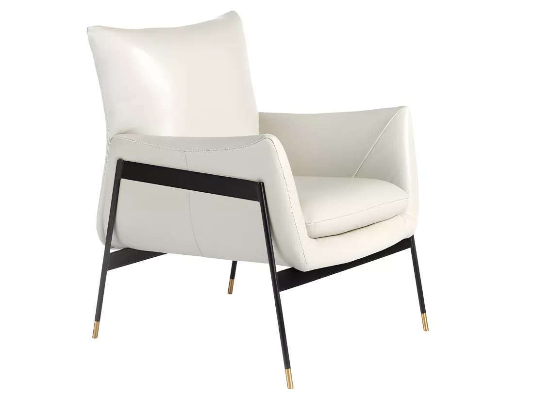 Fauteuil en cuir et pieds en acier noir 5042 ANGEL CERDA