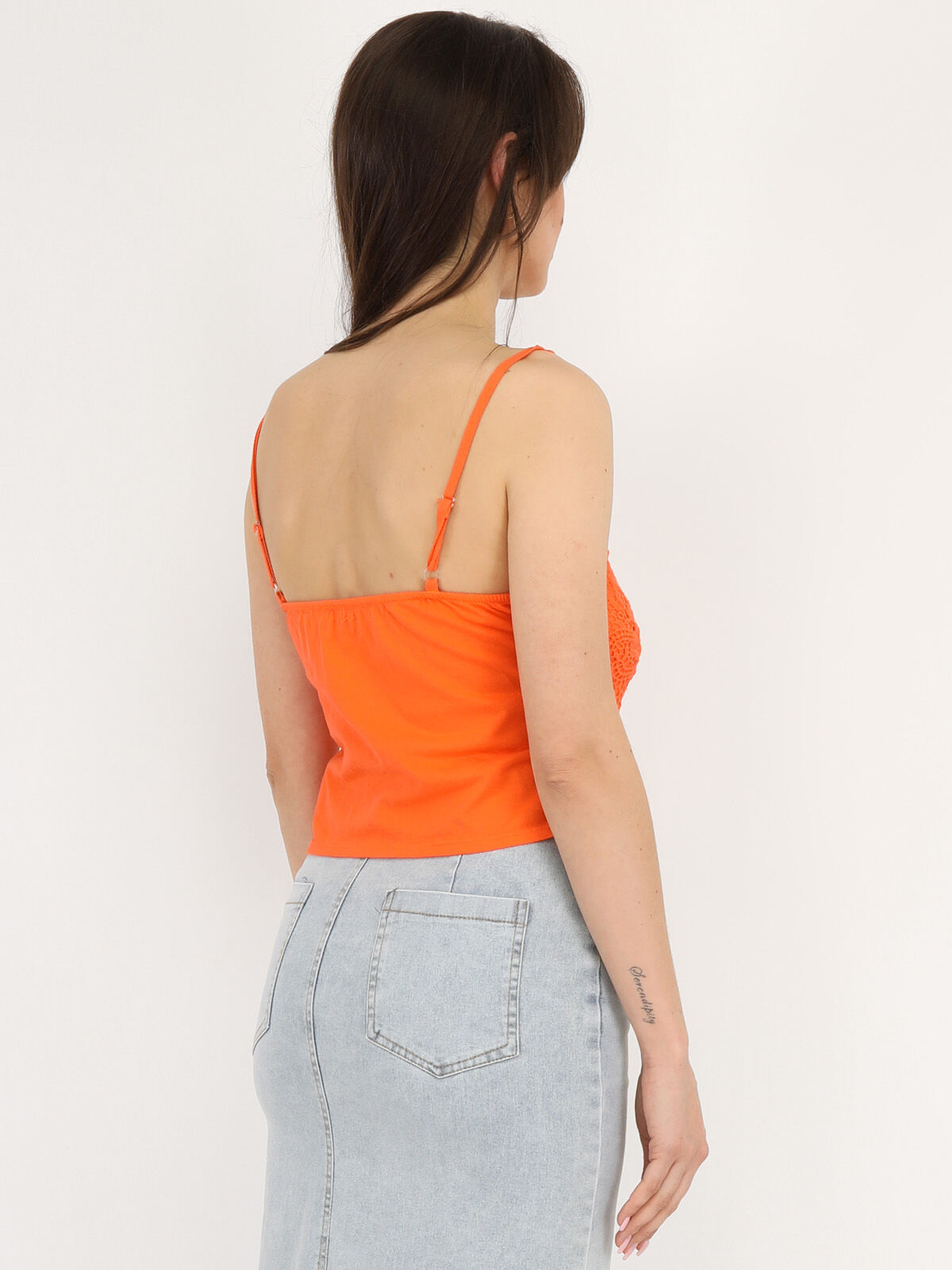 Top court en crochet- orange