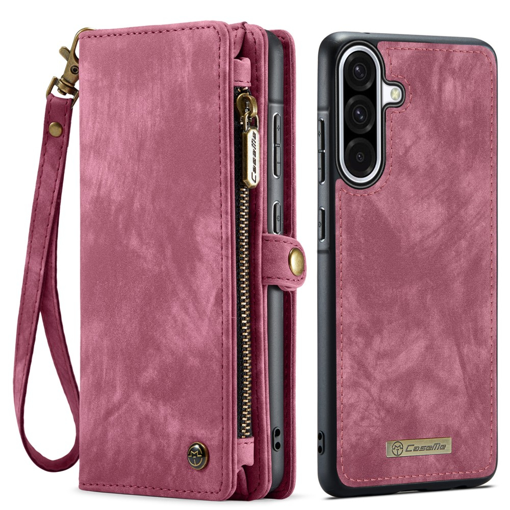 Samsung Galaxy A56 2in1 Leder Tasche   Magnet Hardcase Karten Etui - Rot