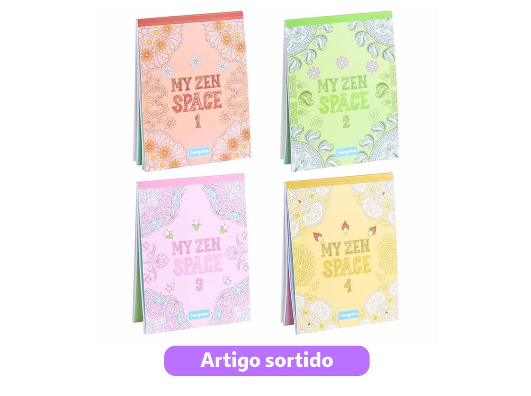 LIVRO MY ZEN SPACE PARA COLORIR - MODELOS SORTIDOS