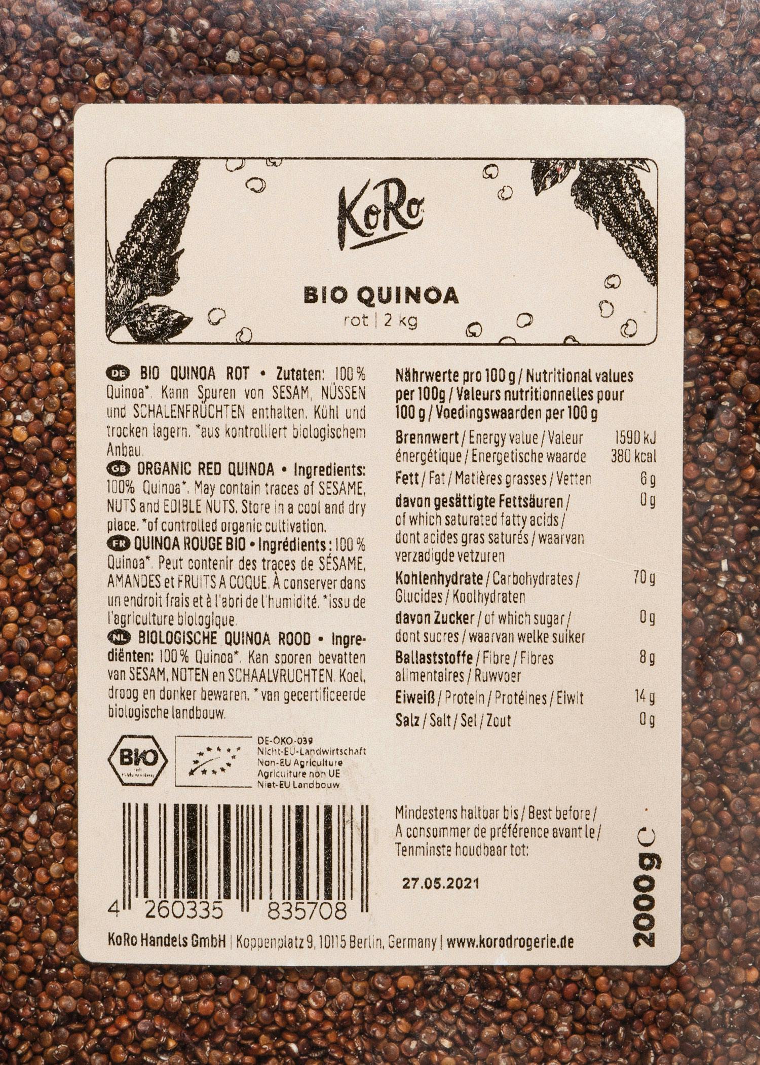 Rote Bio Quinoa 2 kg