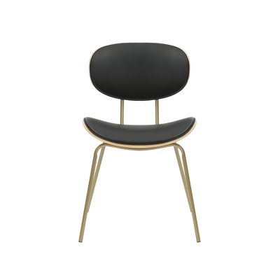 Chaise Visiteur THESEE - 4 pieds - bois multiplis imitation chêne clair et polyuréthane noir