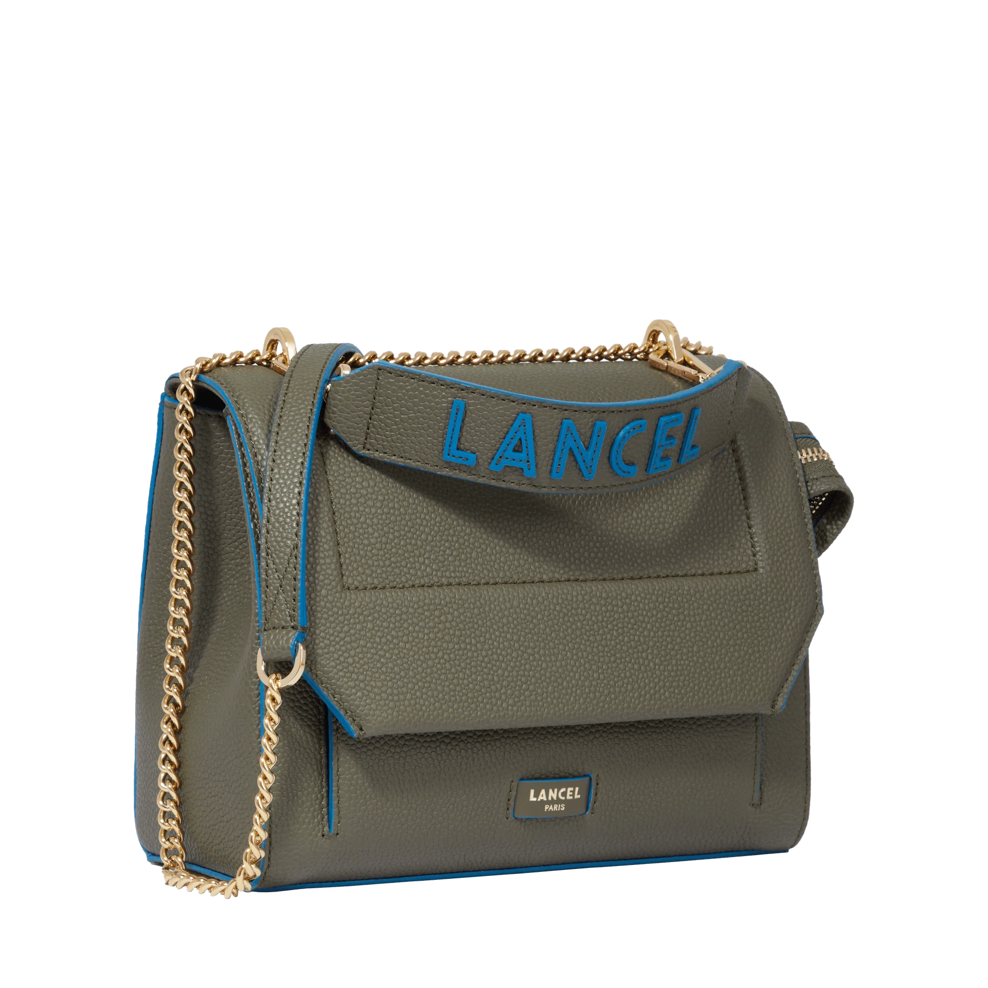 Sac rabat M Ninon de Lancel-Kaki fonce/Cobalt
