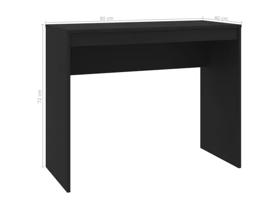 Bureau Noir 90x40x72 cm Bois d'ingénierie