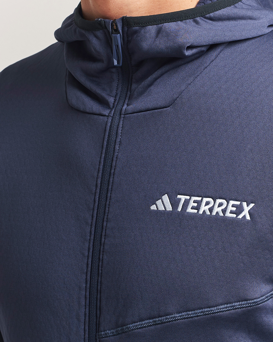 adidas Performance XPR Lightweight Fleece Hooded Full Zip Navy