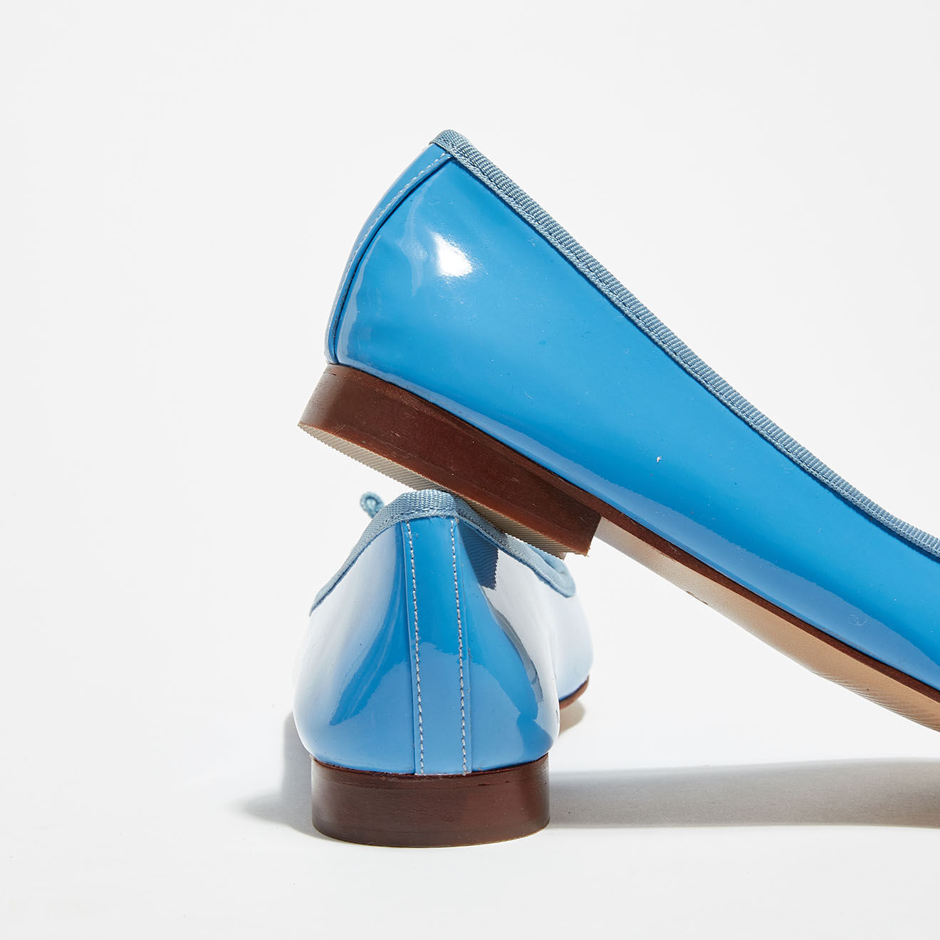 Quartier Latin Ballerines en Cuir Vernis Irene bleu ciel