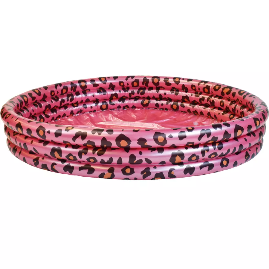 Swim Essentials Aufblasbarer Pool Panther Print Rosa Gold Ø 150 cm