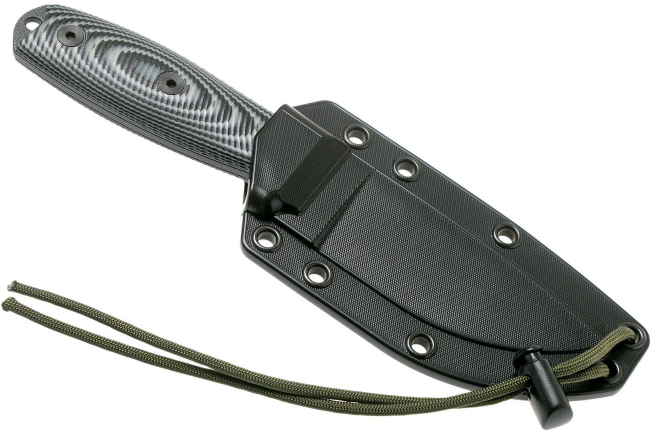 ESEE Model 3 Black Blade 3D Grey-Black G10 survivalmes 3PMB-002 zwarte schede   riemclip