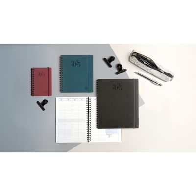 Agenda spiralé Swan Eurotime 22W - 1 semaine sur 2 pages - 18,5 x 22,5 cm - disponible dans différentes couleurs - Exacompta