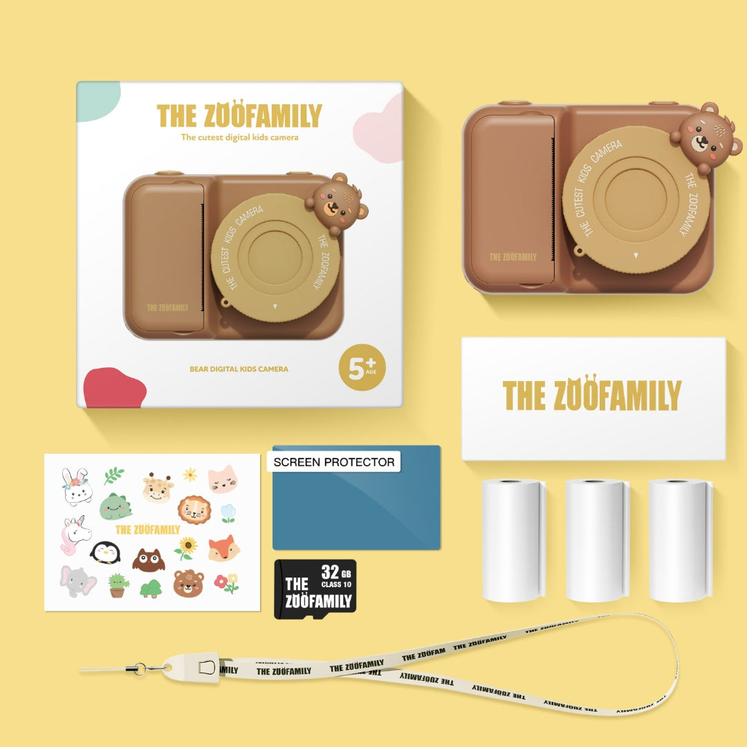 the zoofamily kindercamera met thermische printer zoo print - beer