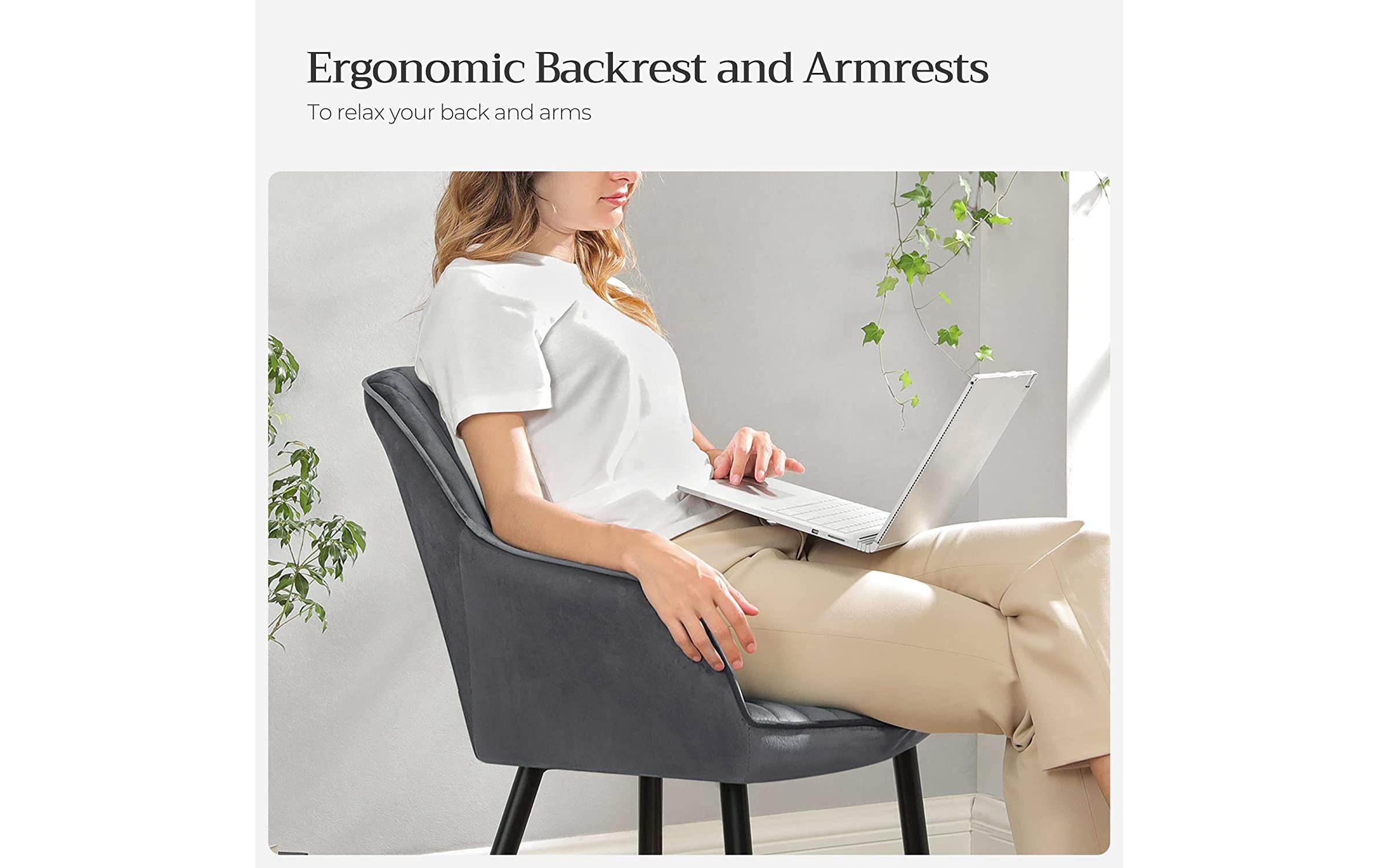 Stuhl Grau<br>Esszimmerstuhl mit Armlehnen
