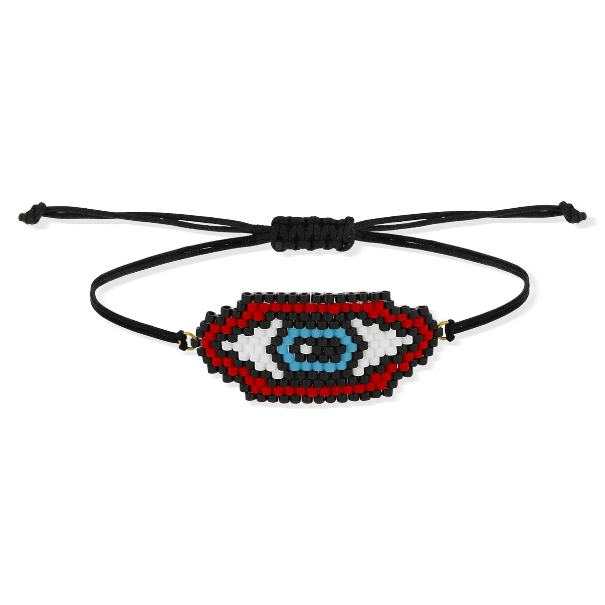 Bracelet cordon noir perles de rocaille