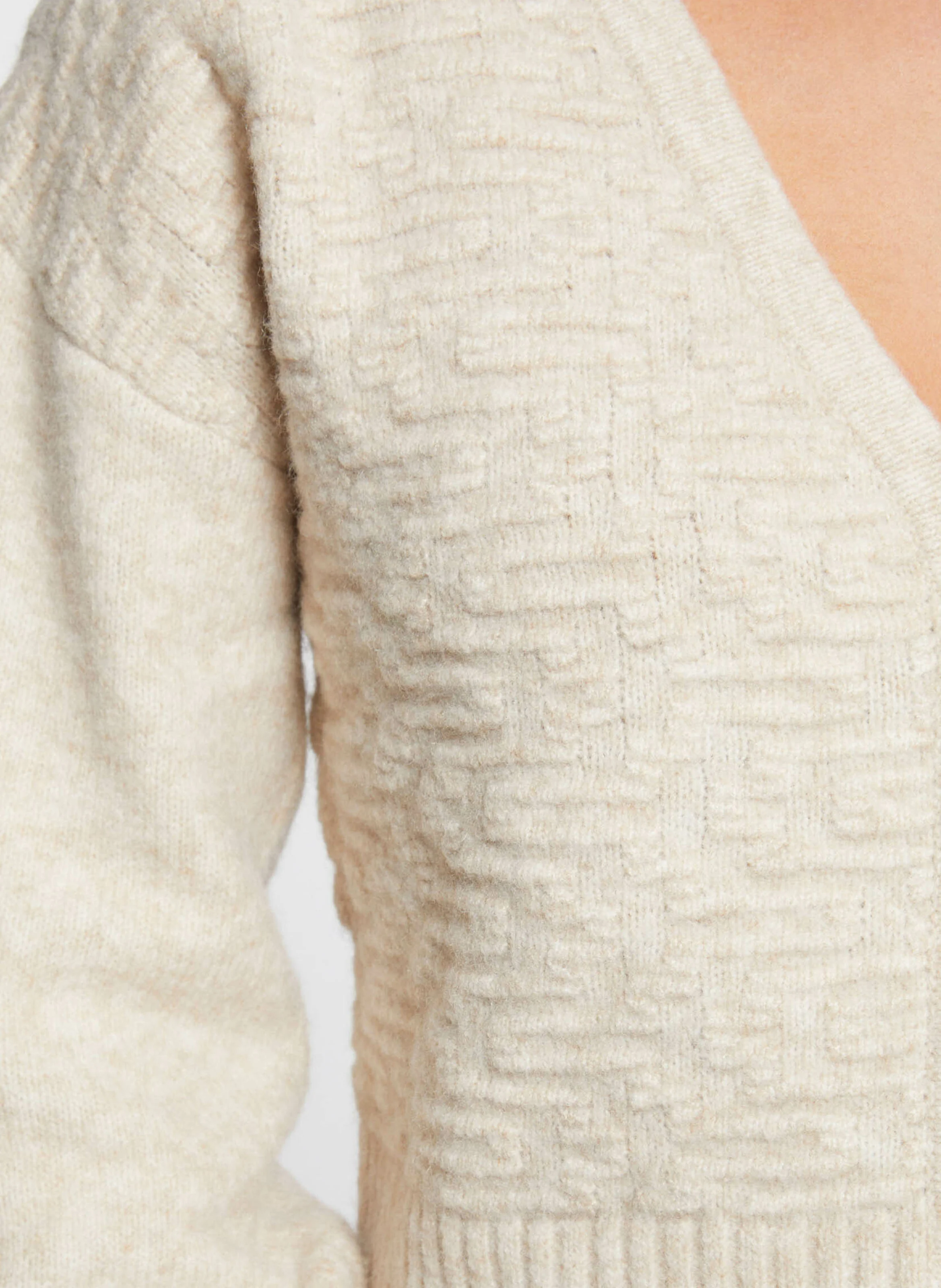 MSOURI - Gilet droit à col V | Beige