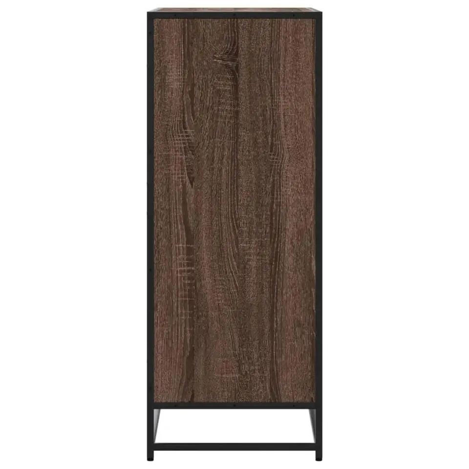 vidaXL - Schoenenkast met metalen poten 10 paar - Bruin eiken - 75x38x97,5 cm