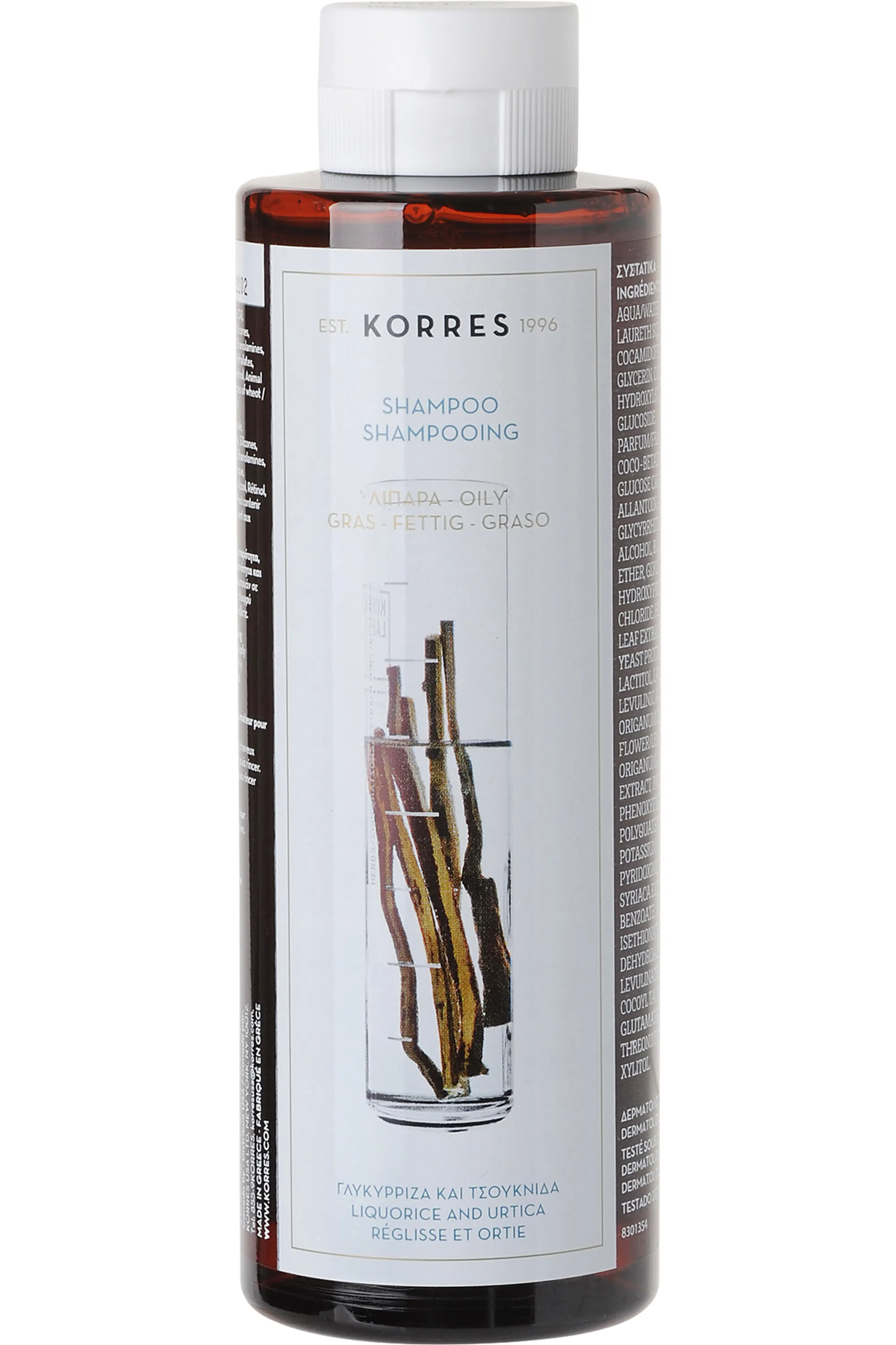 Korres Shampooing réglisse et ortie pour cheveux gras-250 ml