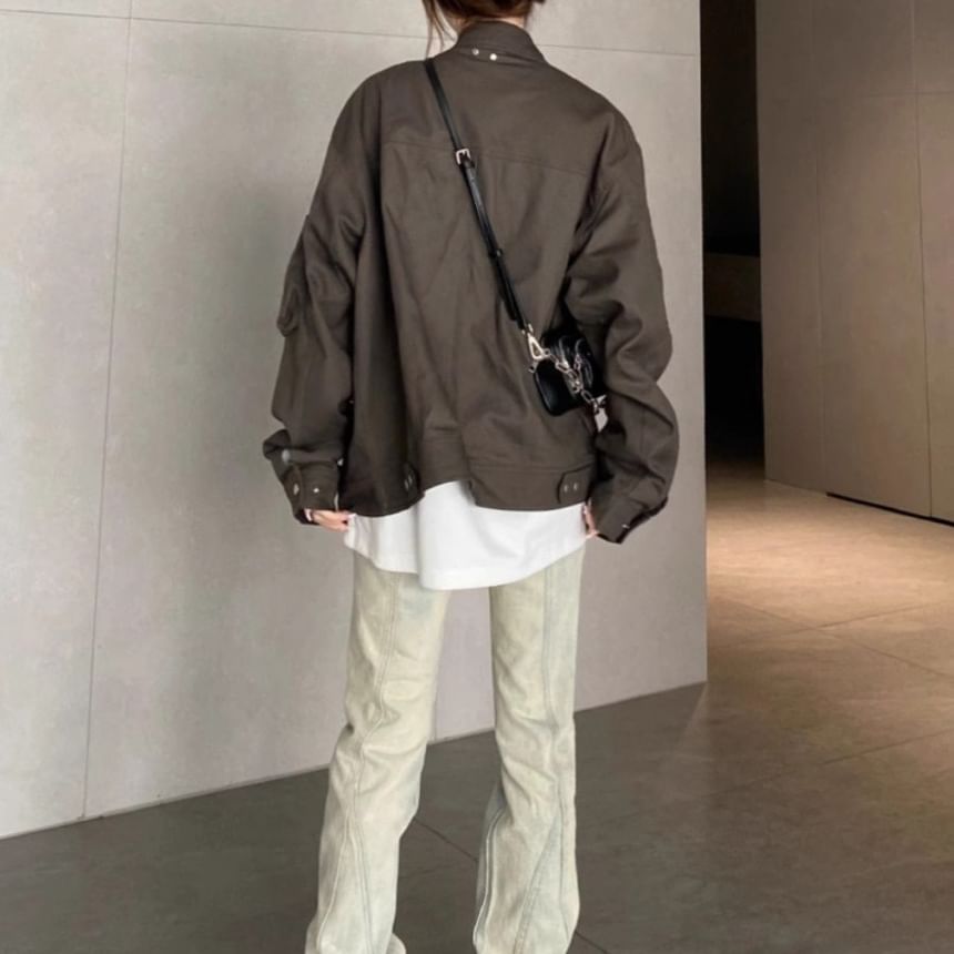Chuoku - Mid Rise Washed Flared Jeans
