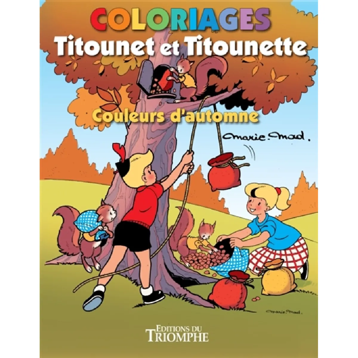 Couleurs d'automne : coloriages Titounet et Titounette