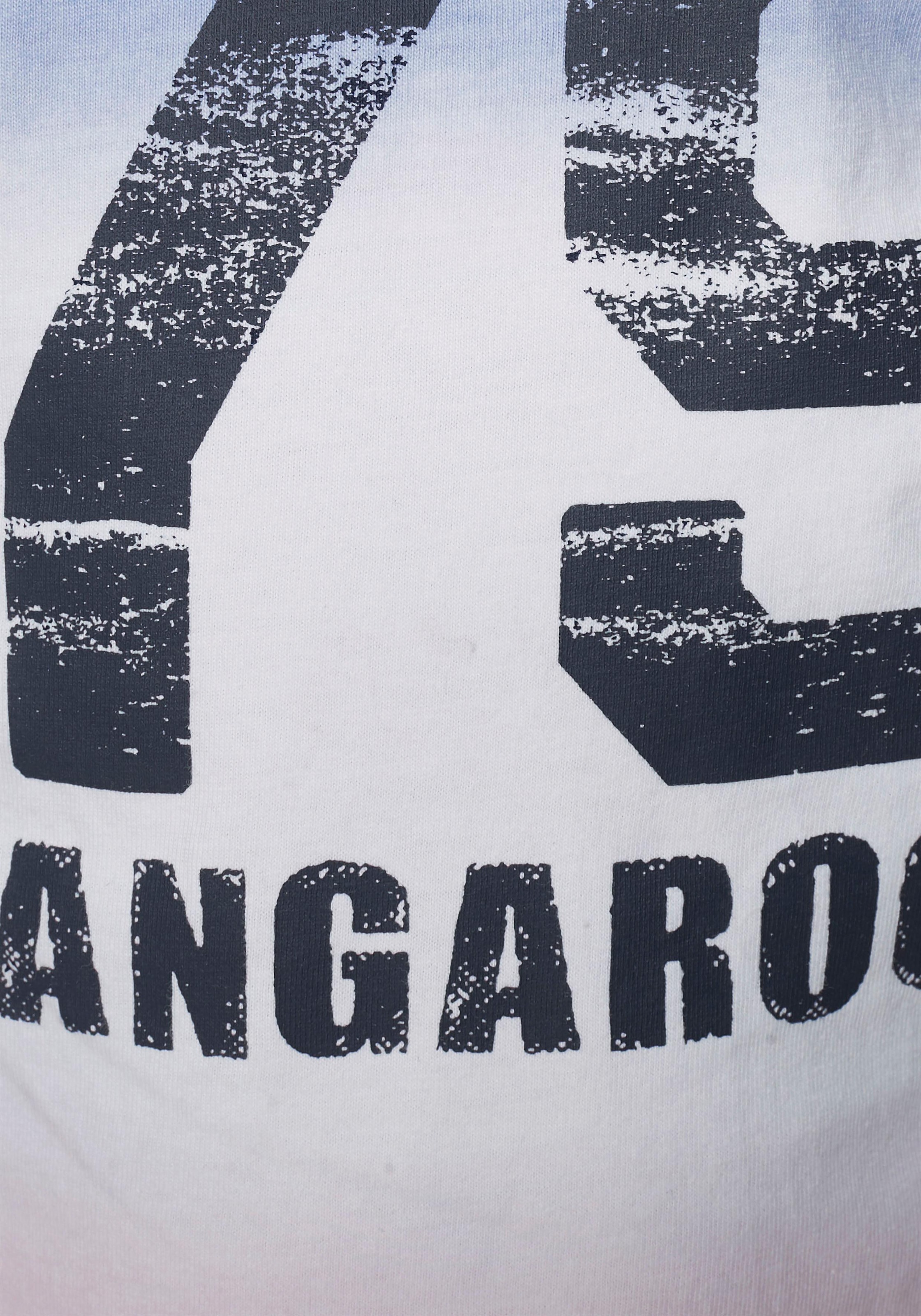 KangaROOS Langarmshirt , Langarm,  taillierter Schnitt,  mit Print,  Rundhalsausschnitt