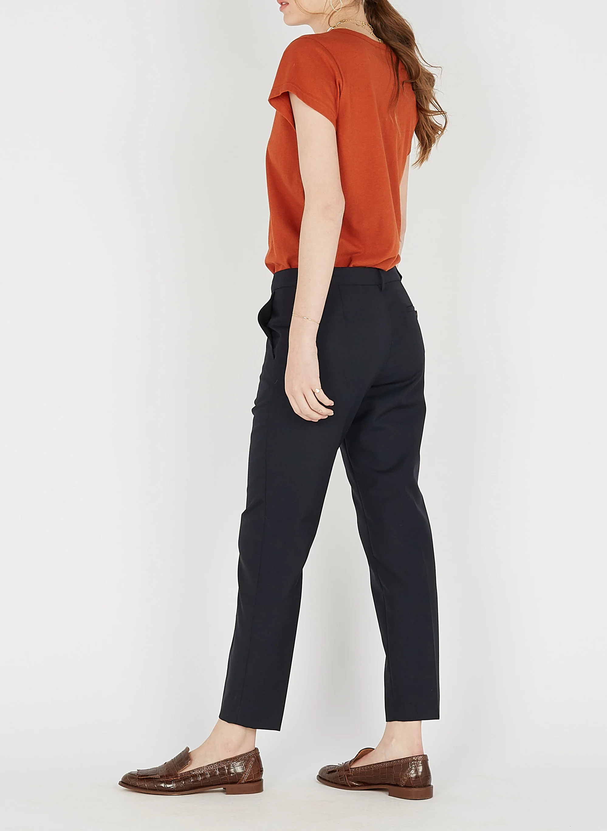 ADELE - Pantalon droit taille haute | Bleu