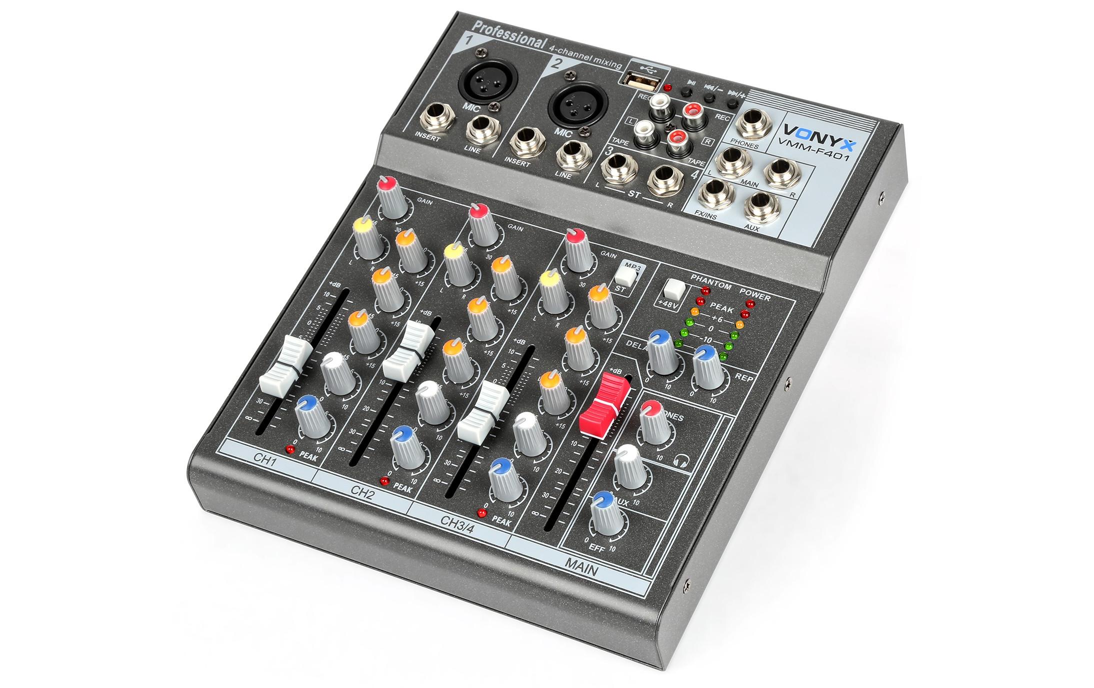 Mischpult VMM-F401<br>Kompakter 4-Kanal Mixer