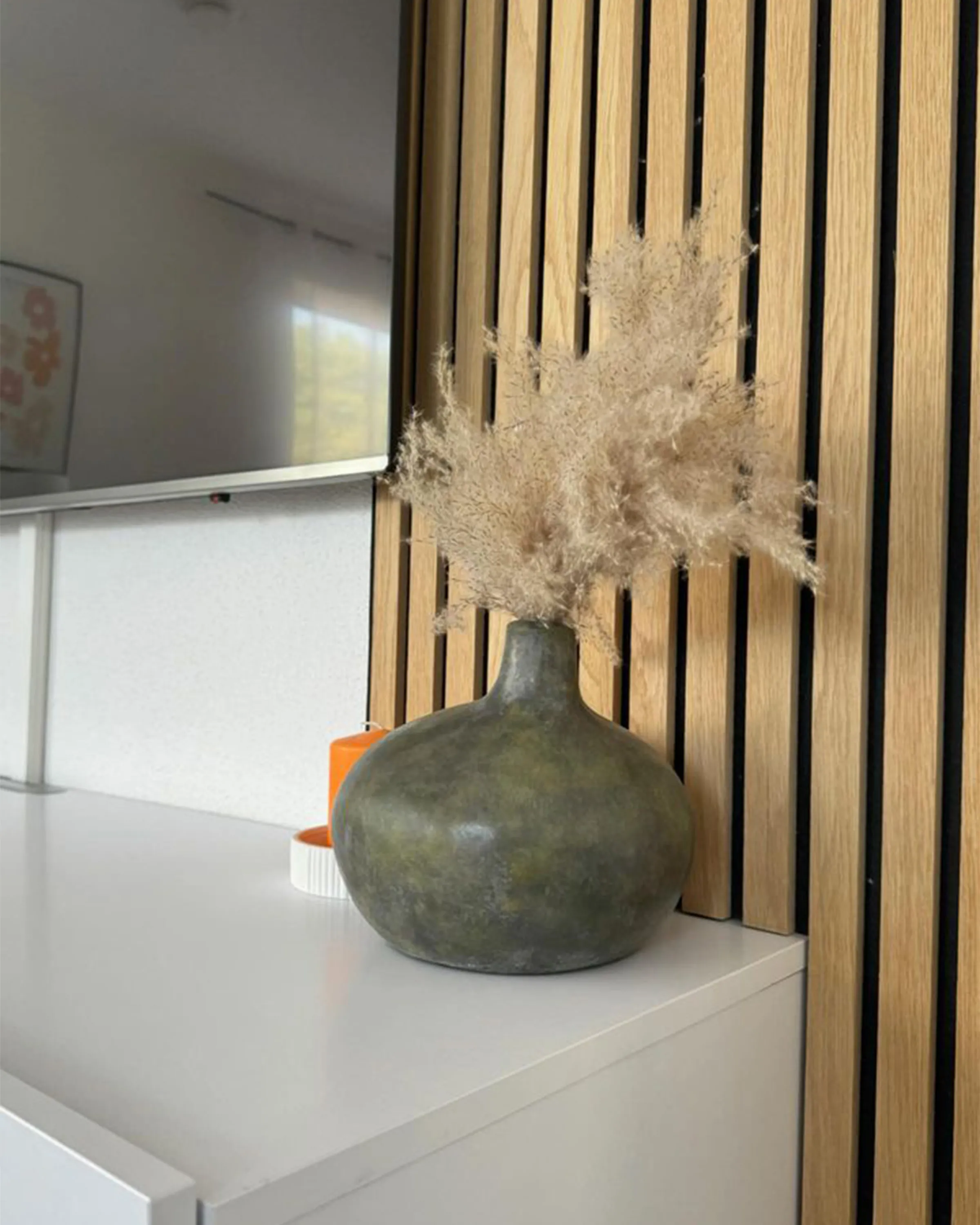 Decoratieve vaas KLANG Keramiek 18 cm Grijs
