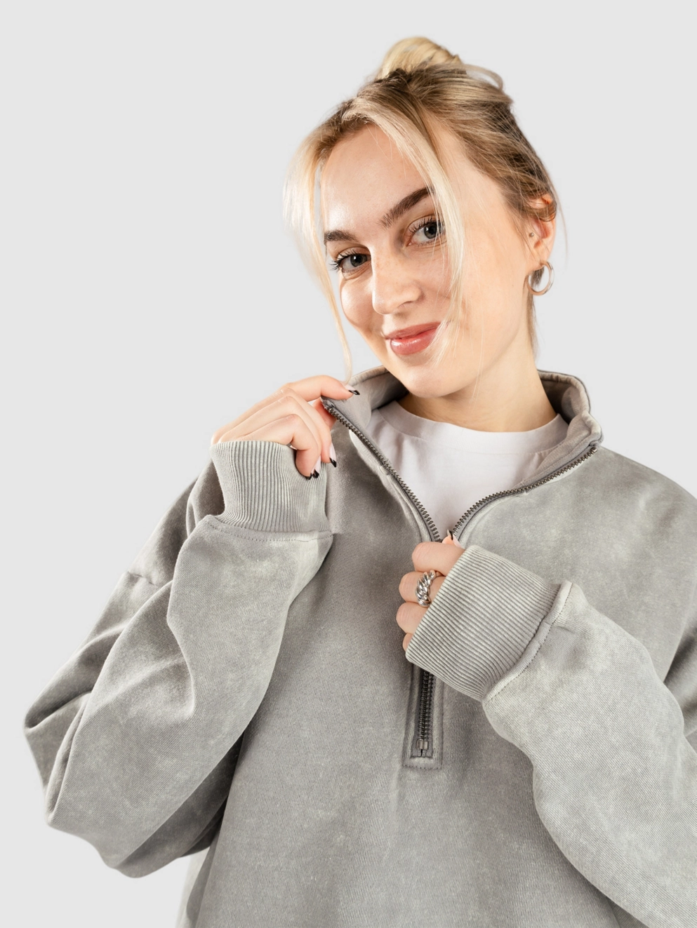 Ninth Hall Fundamentals Sheena Zip Hoodie grey