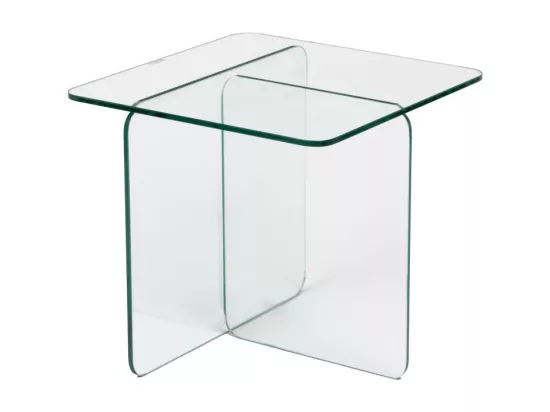 Bout de canapé T en verre