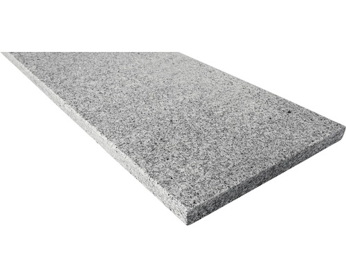 FLAIRSTONE Zwembadrand IJsland wit grijs recht 1 lange zijde afgerond 115 x 35 x 3 cm