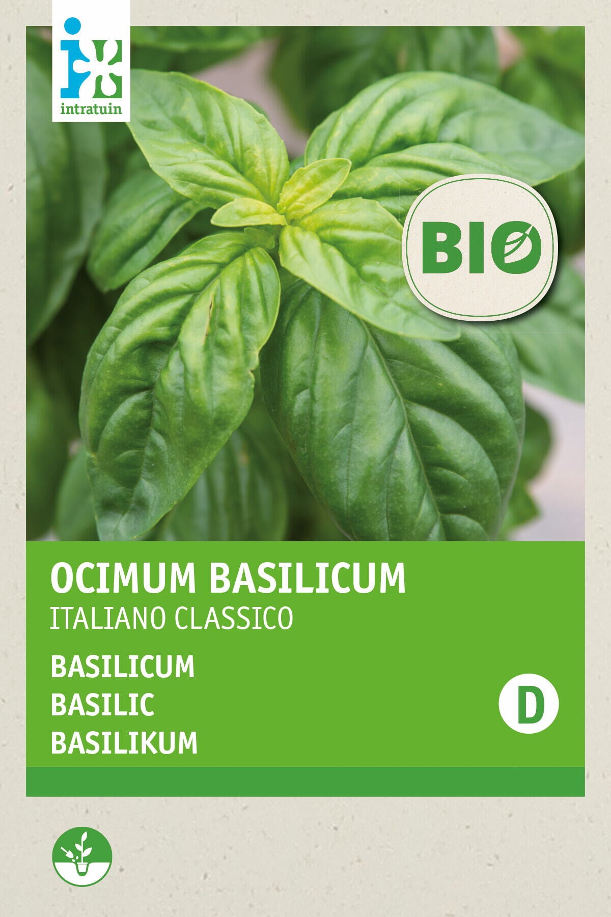 Biologische Intratuin kruidenzaad Basilicum (Ocimum basilicum 'Genovese')