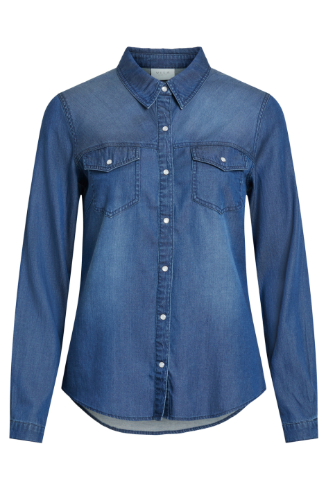 Vila blauwe dames blouse