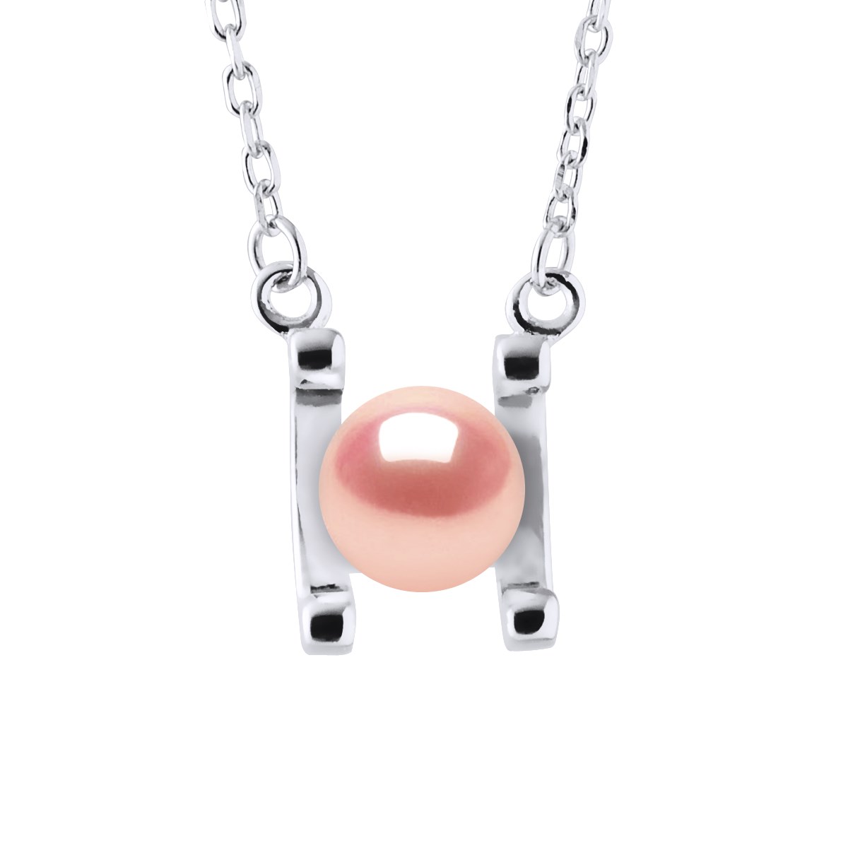 Collier SYMBOL Perle d'Eau Douce 7-8 mm Rose Argent 925