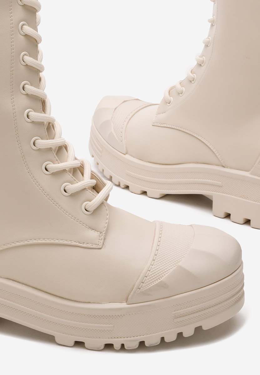 Bottines à lacets beige Serrato