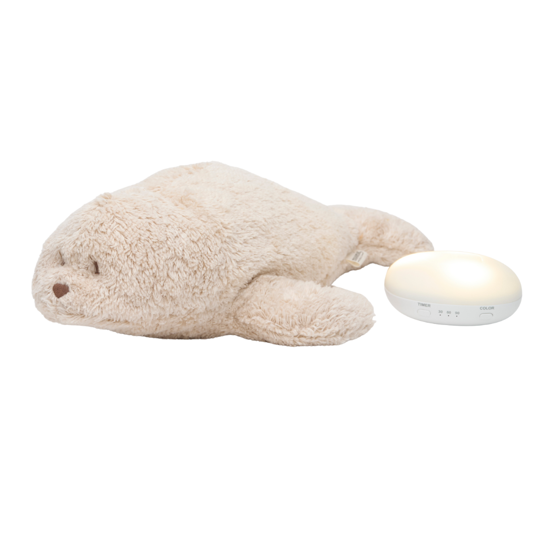 moonie 2.0 next gen knuffelzeehond met nachtlamp en geluid - sand