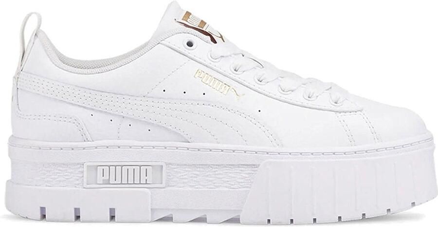 Puma Mayze Lth leren sneakers wit goud Meisjes Leer Meerkleurig 35.5